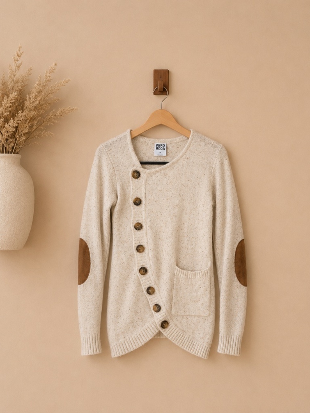 Vero Moda Cream Button Detail Sweater Cardigan XS